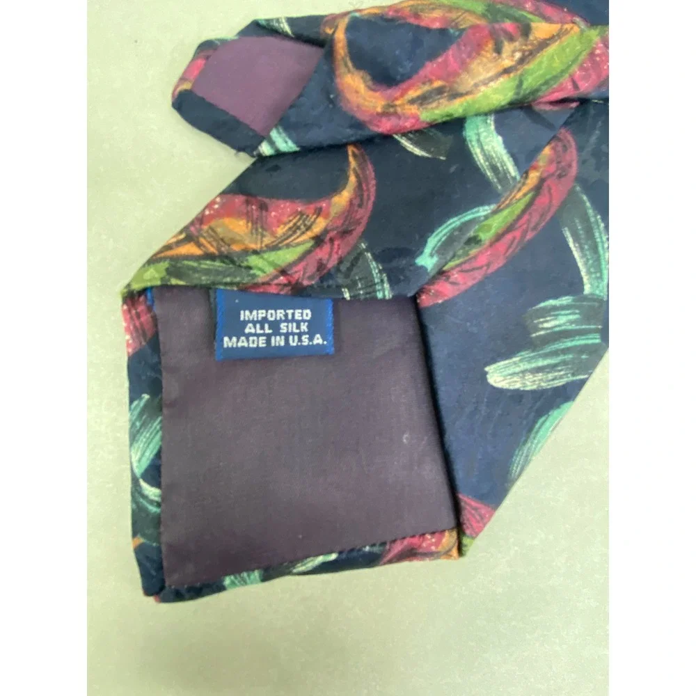 Carlos Tomasini Mens‎ Silk Tie Navy Abstract Artistic Artsy Paisley USA 58x4